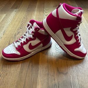 Nike Women's Fuchsia and White High-Top Sneakers